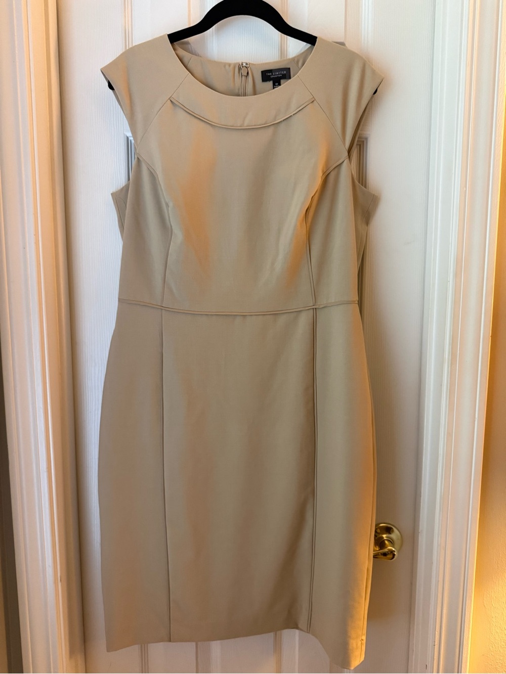 The Limited Beige Cap-Sleeve Sheath Dress